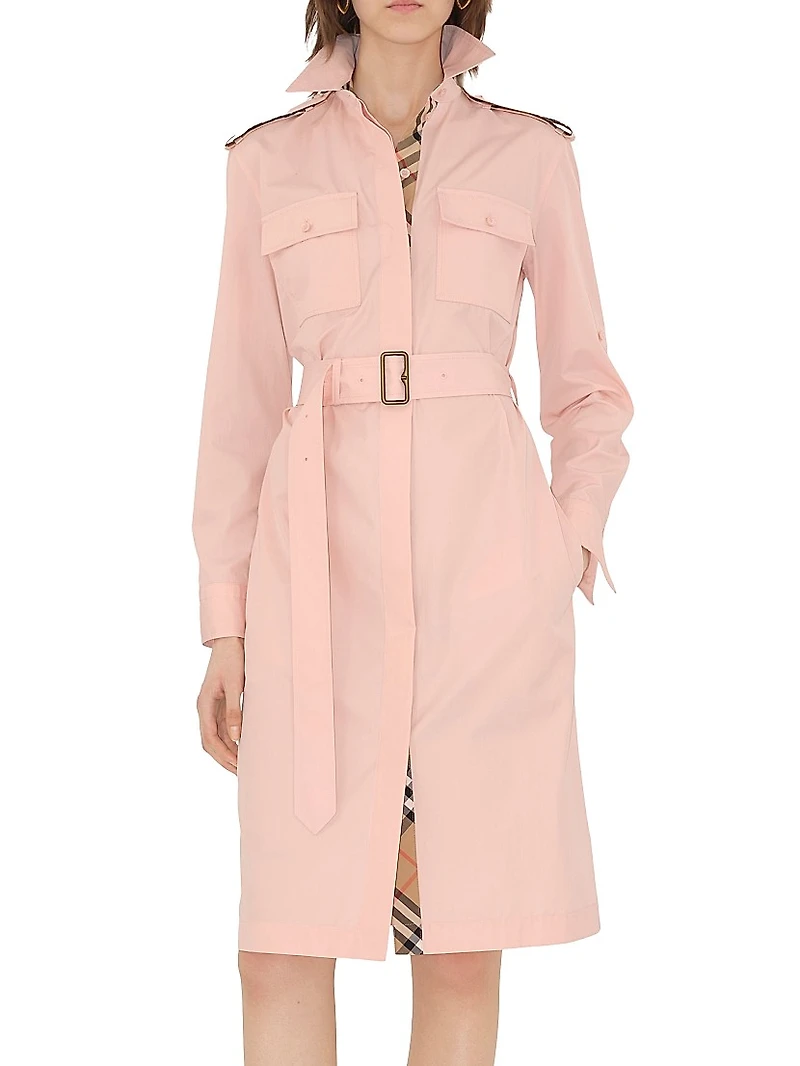 Cotton Twill Midi-Shirtdress