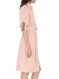 Cotton Twill Midi-Shirtdress