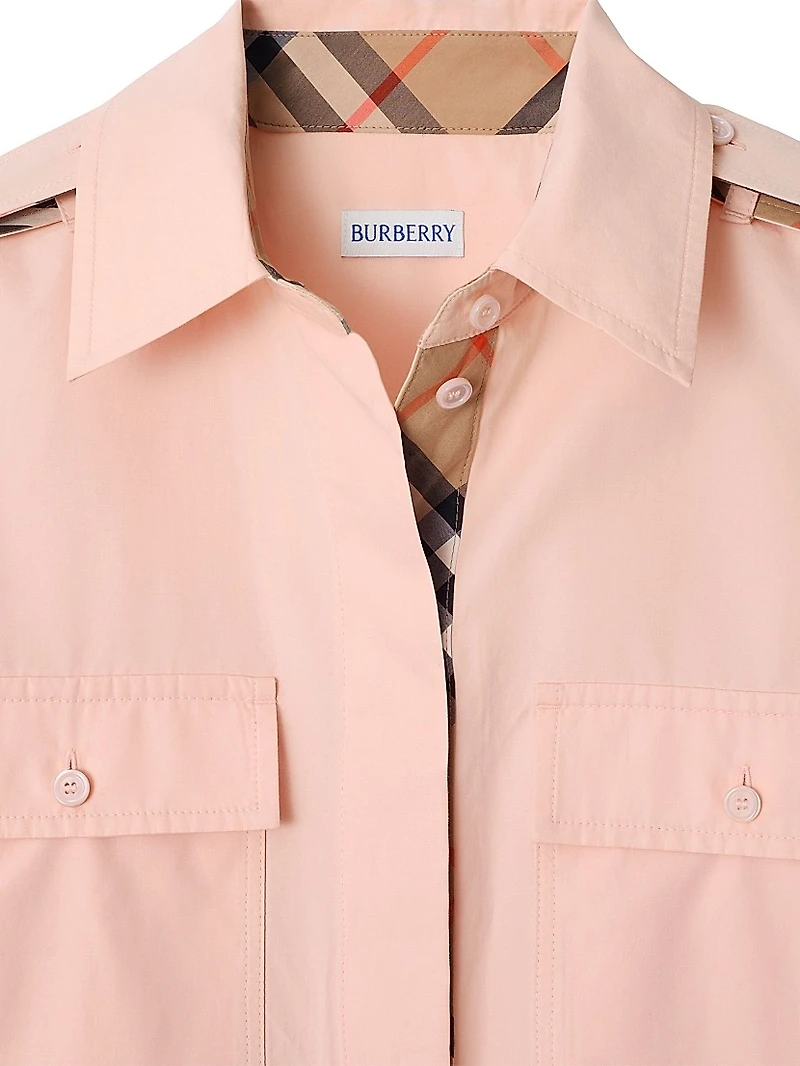 Cotton Twill Midi-Shirtdress