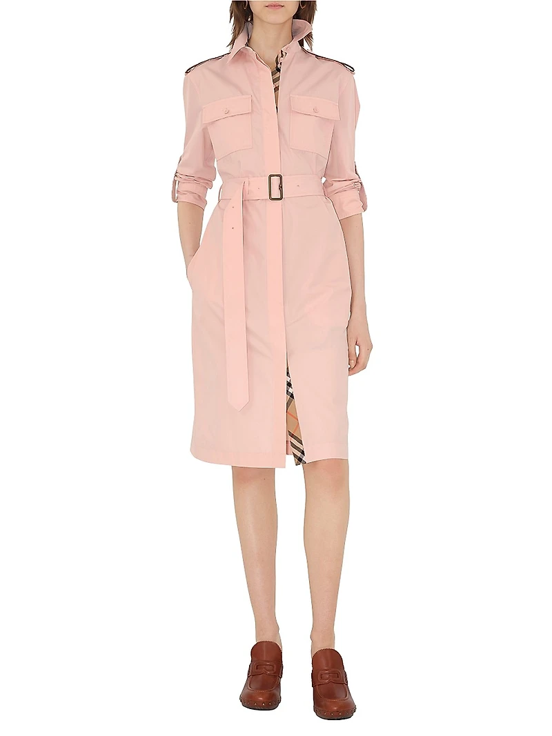 Cotton Twill Midi-Shirtdress