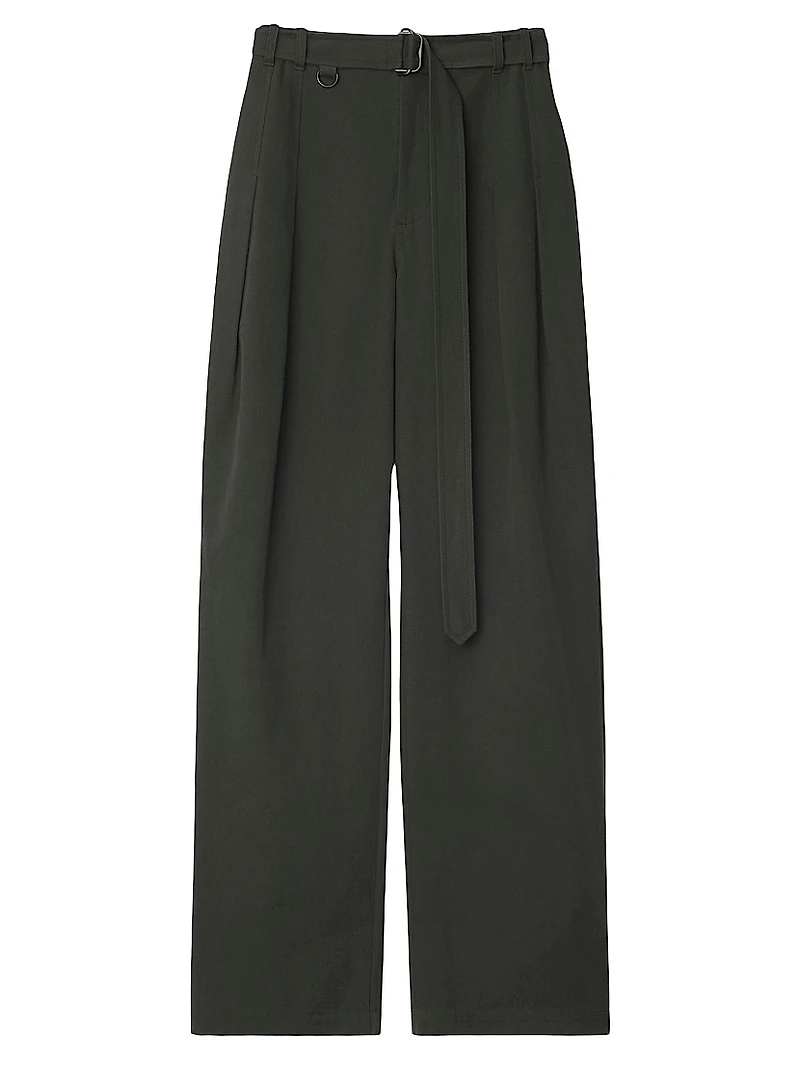 Gabardine Belted Trousers