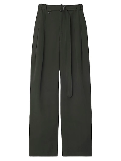 Gabardine Belted Trousers