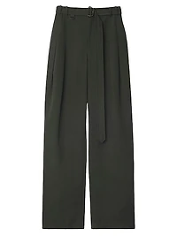 Gabardine Belted Trousers