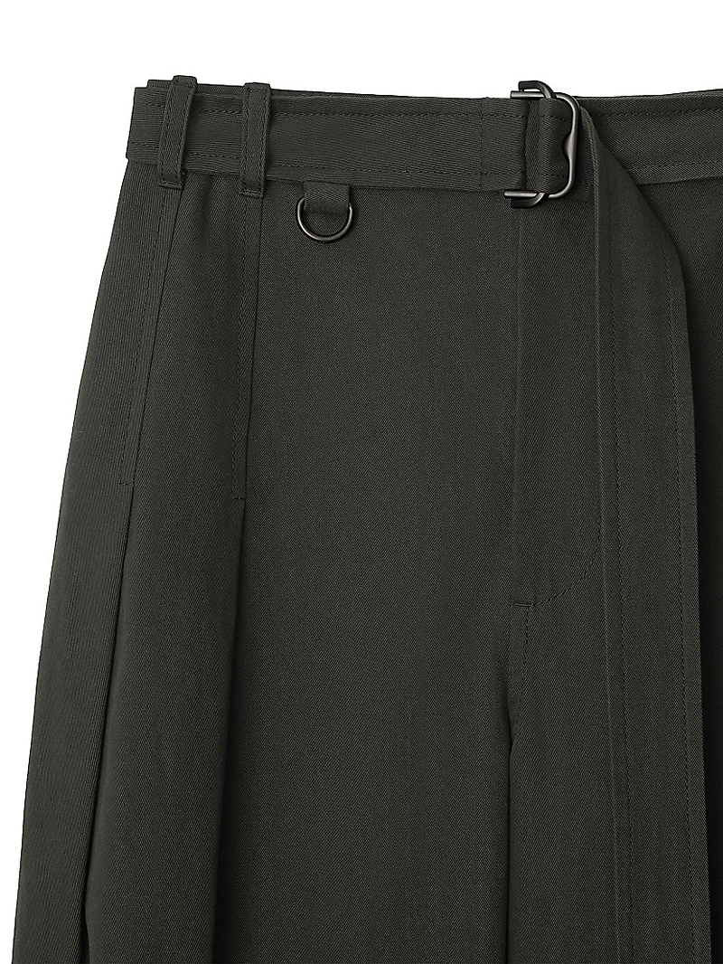 Gabardine Belted Trousers