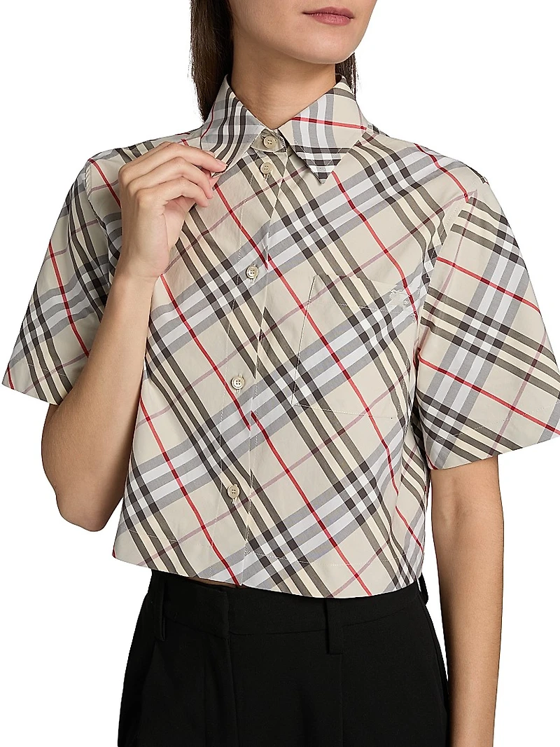 Check Cropped Shirt