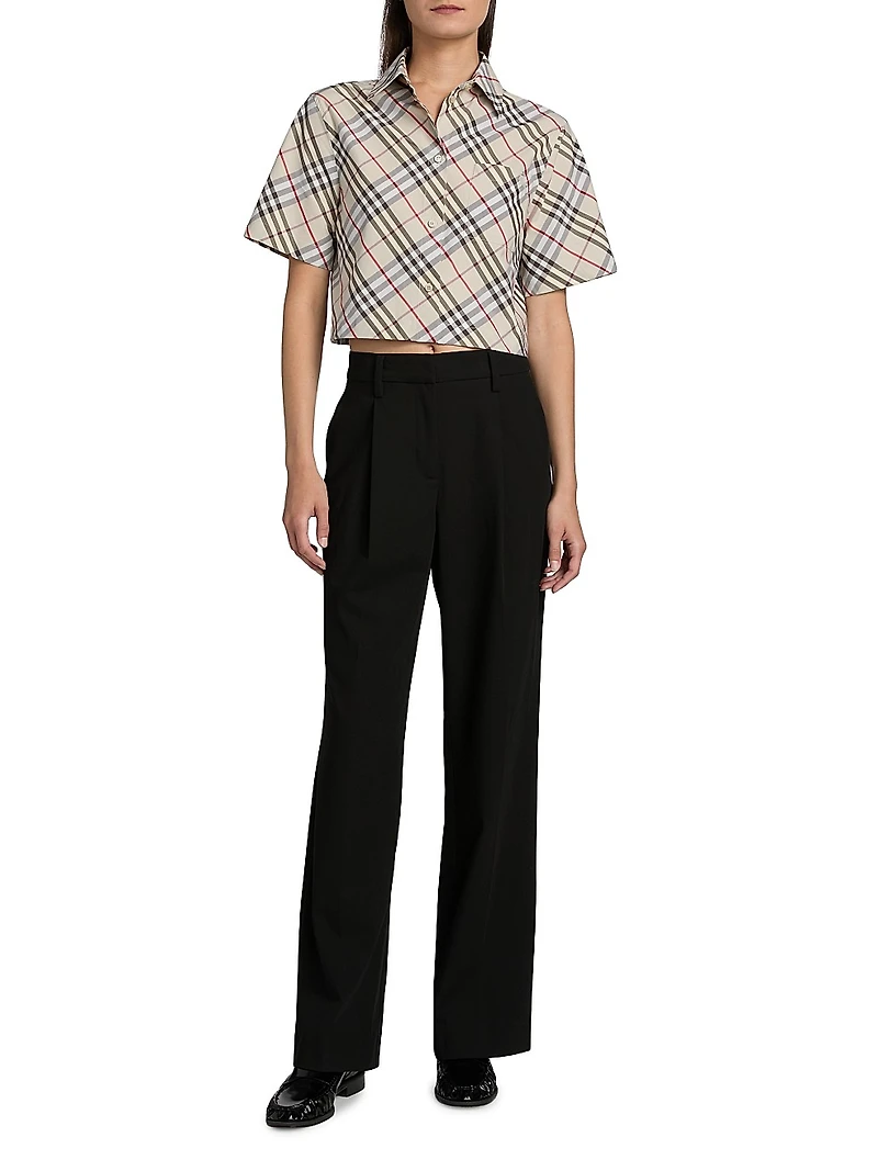 Check Cropped Shirt