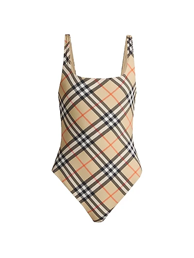 Check One-Piece Swimsuit