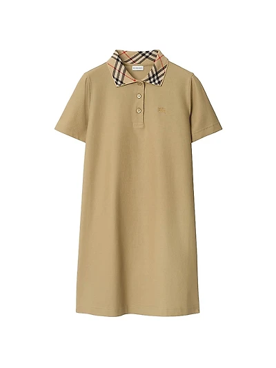 Check Cotton Polo Mini Shirtdress