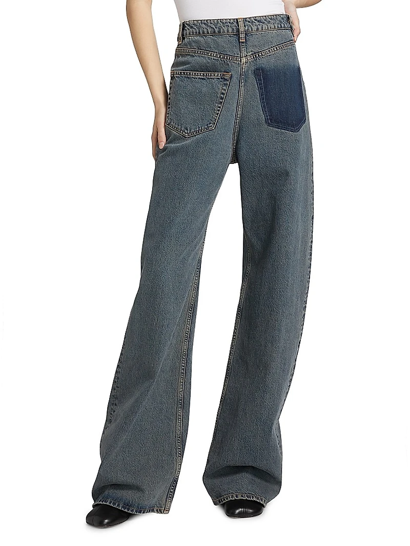 Cotton Wide-Leg Jeans
