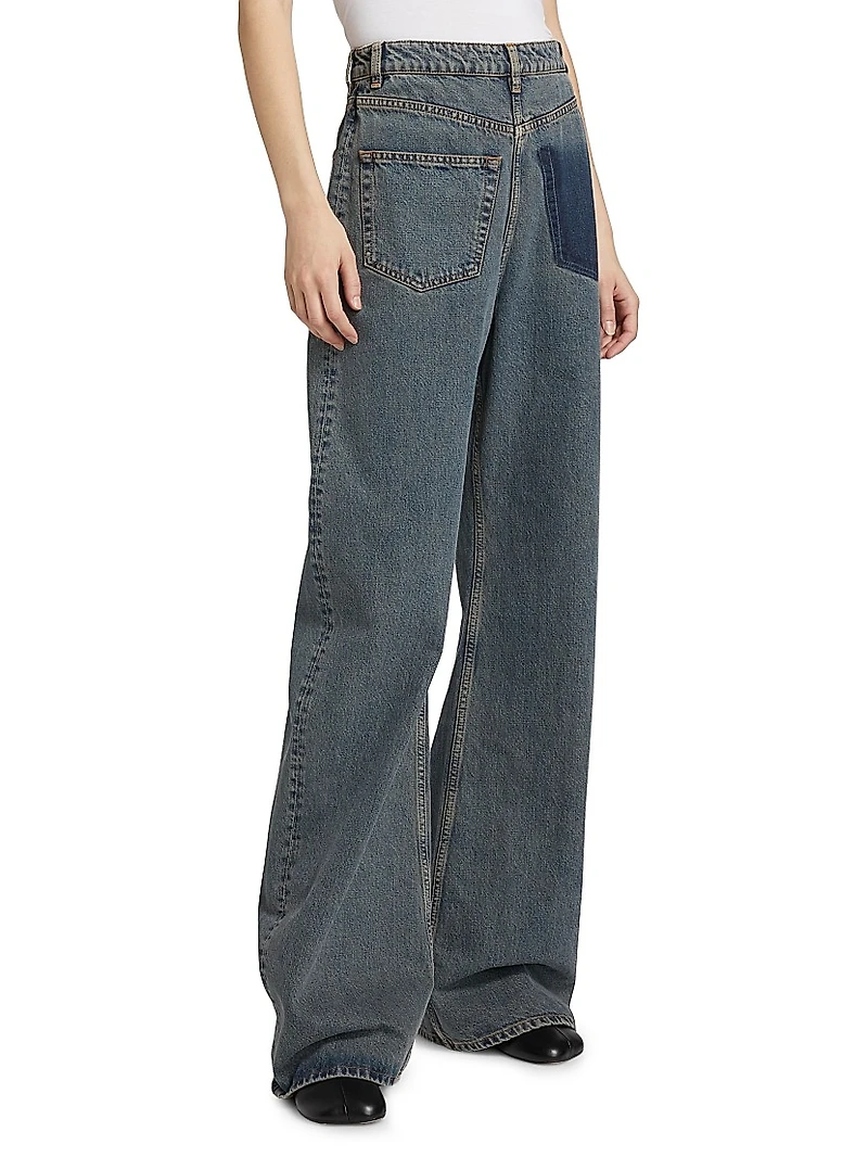 Cotton Wide-Leg Jeans
