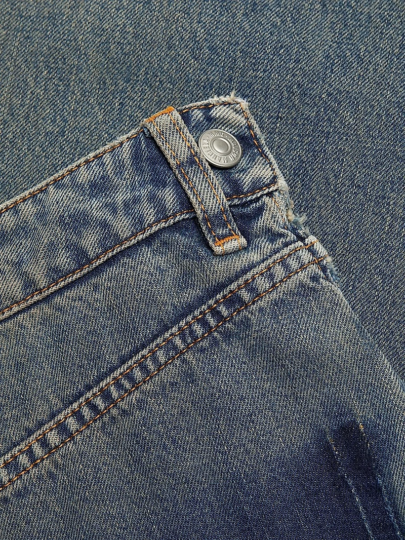 Cotton Wide-Leg Jeans