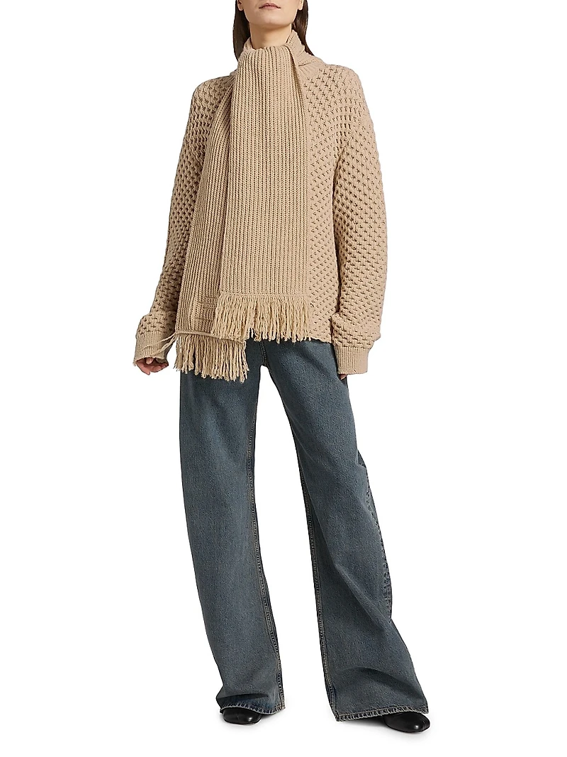 Cotton Wide-Leg Jeans