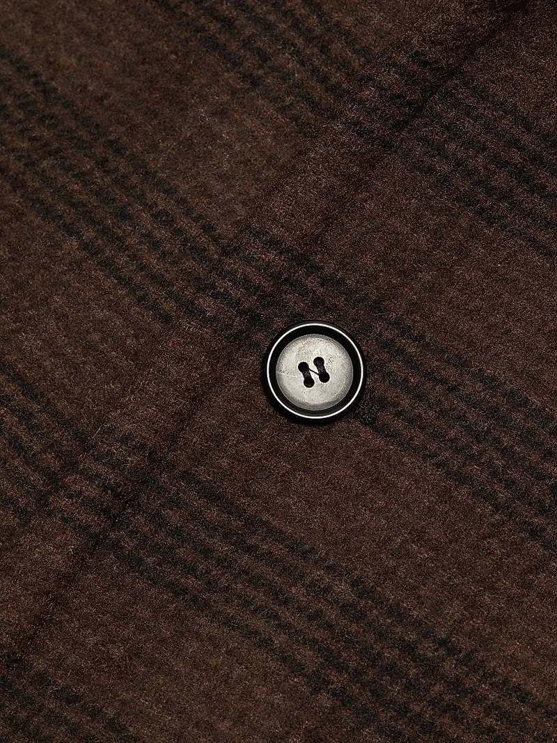 Check Wool-Blend Oversized Coat