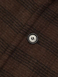 Check Wool-Blend Oversized Coat