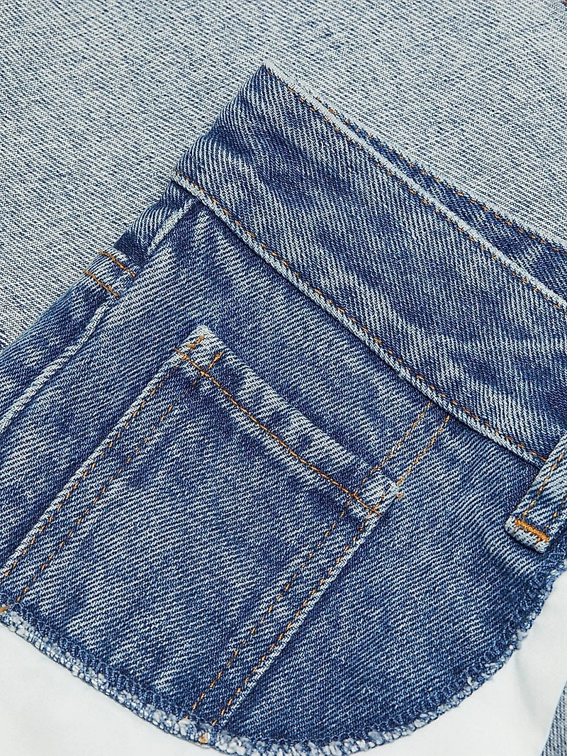 Reversed Five-Pocket Straight-Leg Jeans