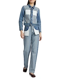Reversed Five-Pocket Straight-Leg Jeans