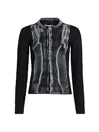 Fitted Virgin Wool-Blend Cardigan