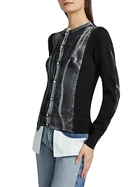 Fitted Virgin Wool-Blend Cardigan