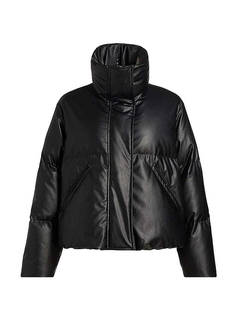 Faux Leather Down Jacket