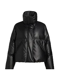 Faux Leather Down Jacket