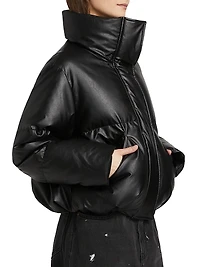 Faux Leather Down Jacket