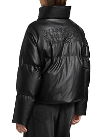 Faux Leather Down Jacket
