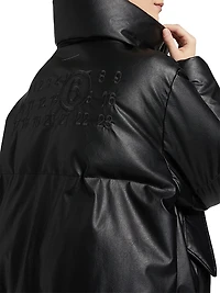 Faux Leather Down Jacket