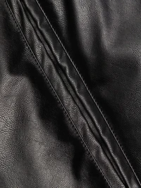 Faux Leather Down Jacket