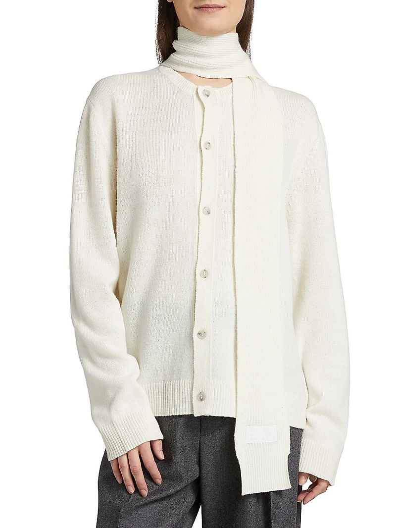 Tieneck Virgin Wool-Blend Cardigan