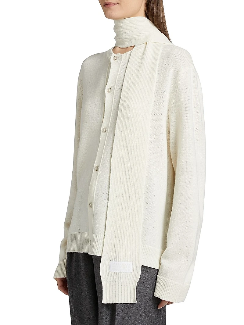Tieneck Virgin Wool-Blend Cardigan