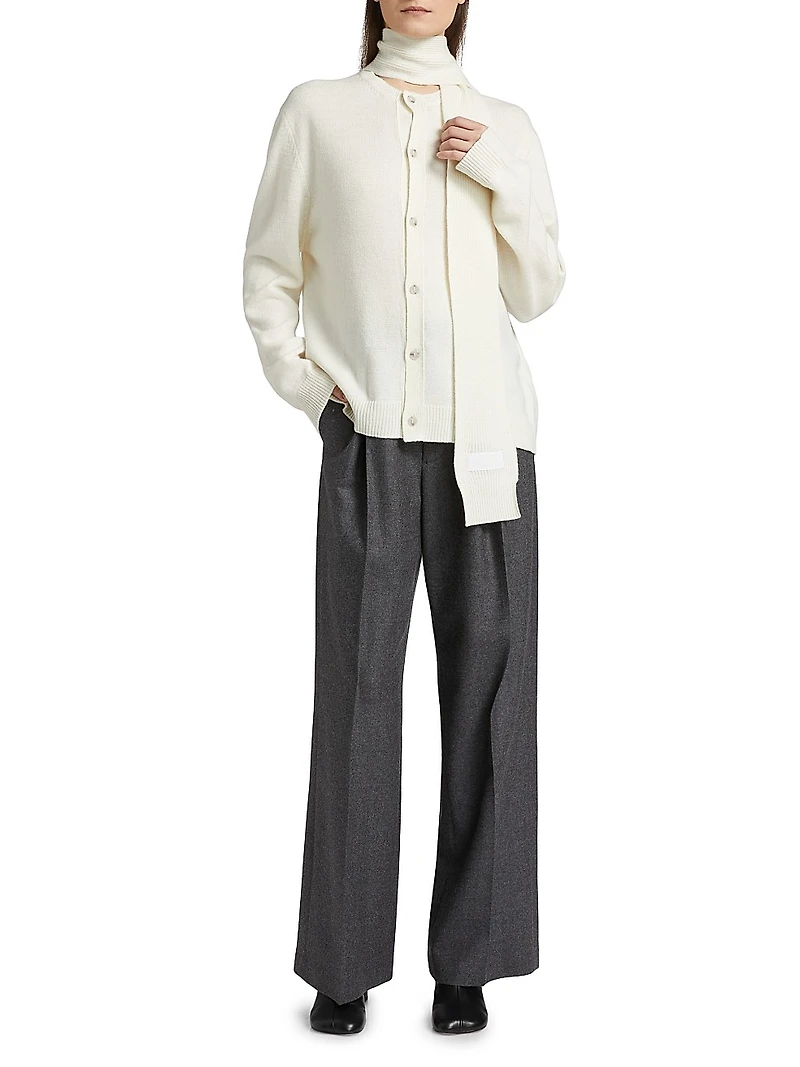 Tieneck Virgin Wool-Blend Cardigan