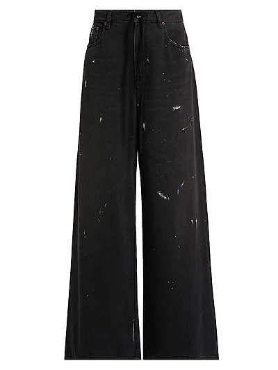 Paint Splatter Wide Leg Jeans
