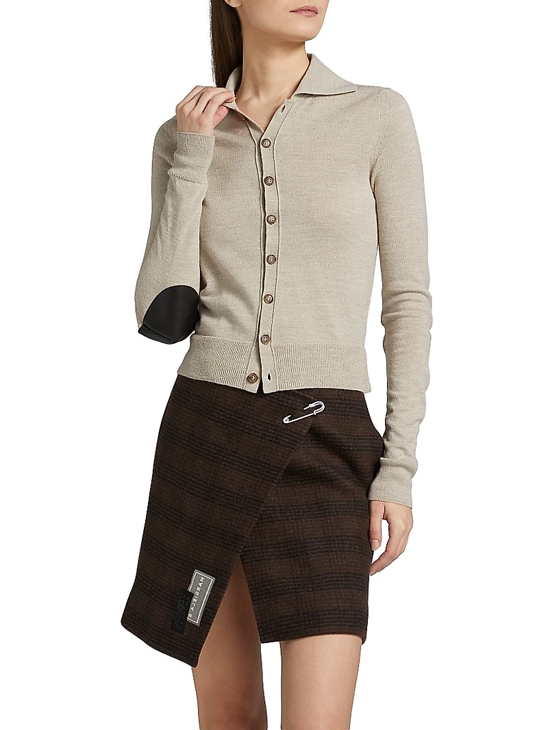 Fitted Virgin Wool-Blend Cardigan
