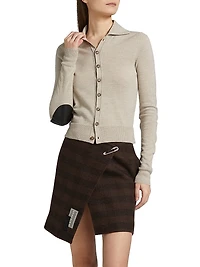 Fitted Virgin Wool-Blend Cardigan