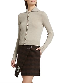 Fitted Virgin Wool-Blend Cardigan