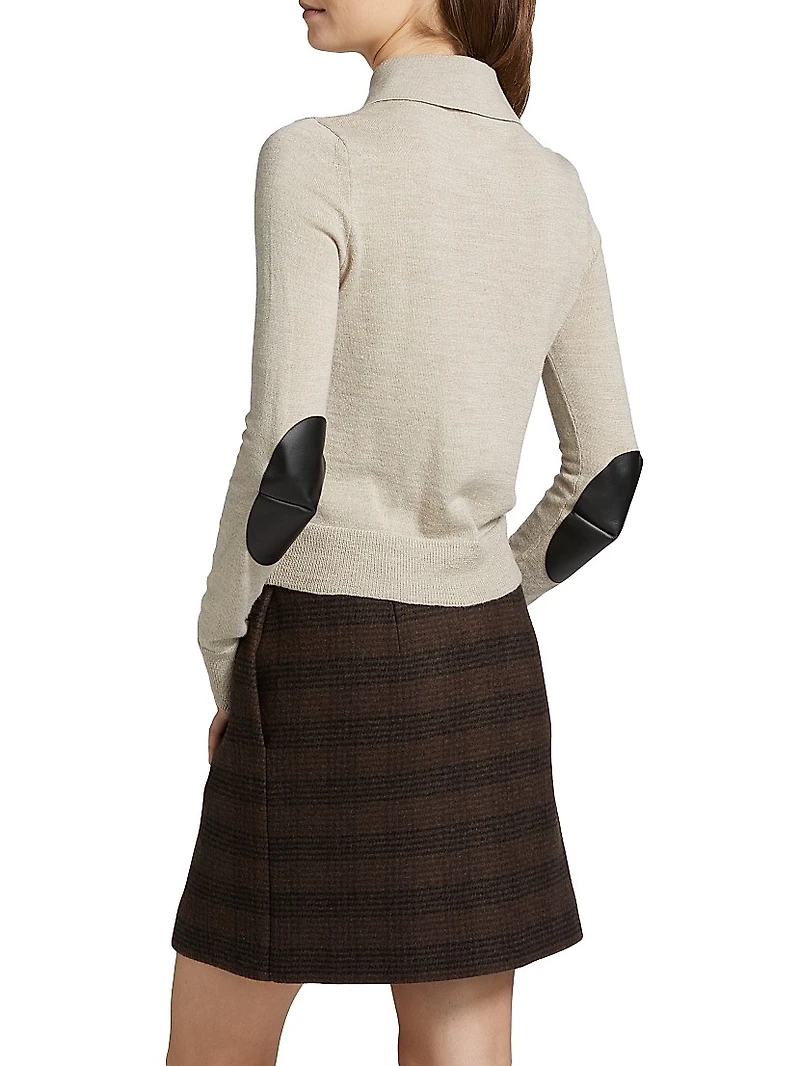 Fitted Virgin Wool-Blend Cardigan