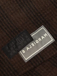 Check Wool-Blend Wrap Miniskirt