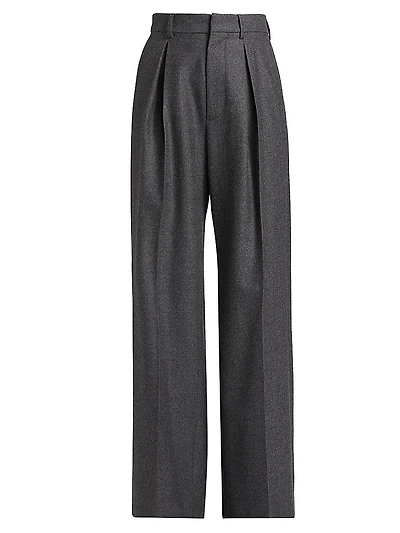 Pleated Virgin Wool Pants