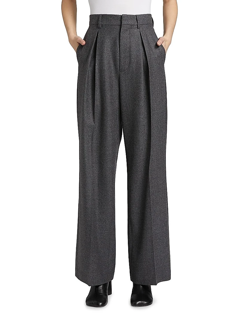 Pleated Virgin Wool Pants