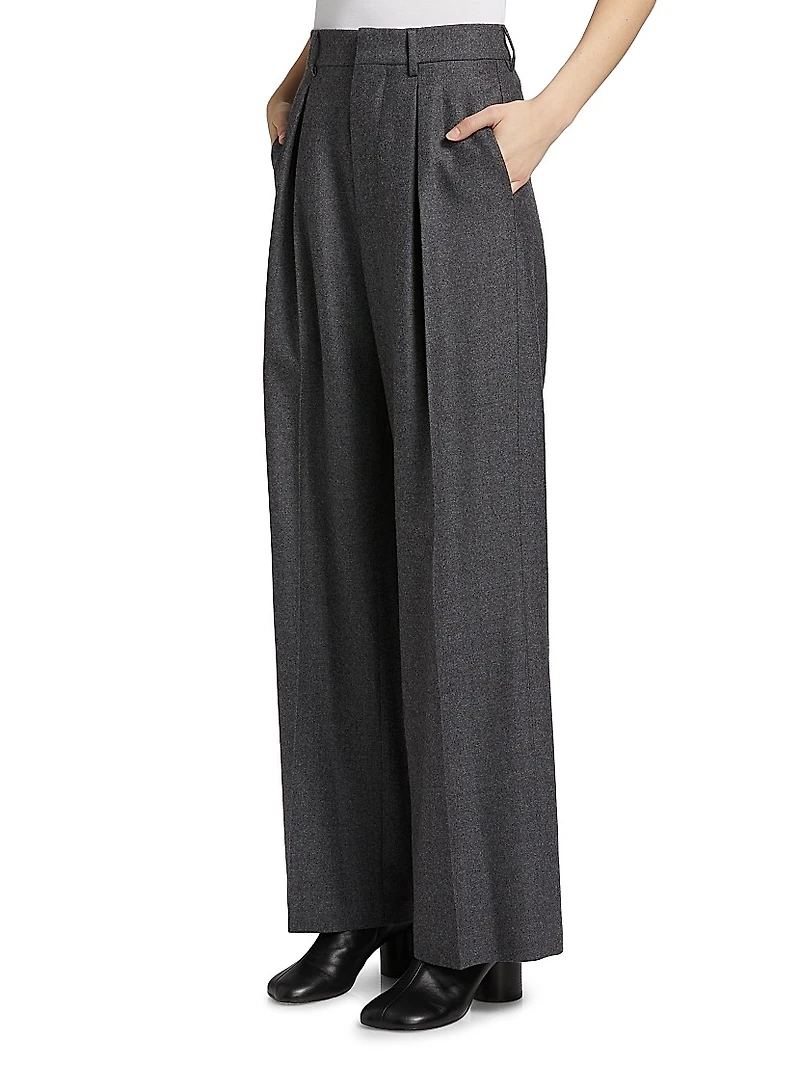 Pleated Virgin Wool Pants
