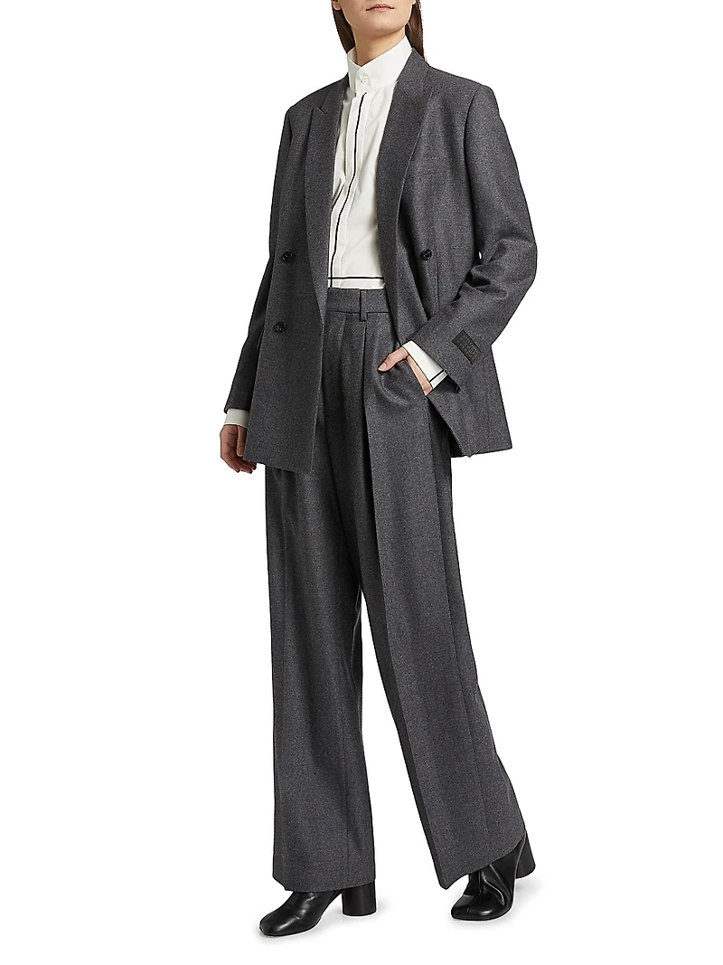 Pleated Virgin Wool Pants