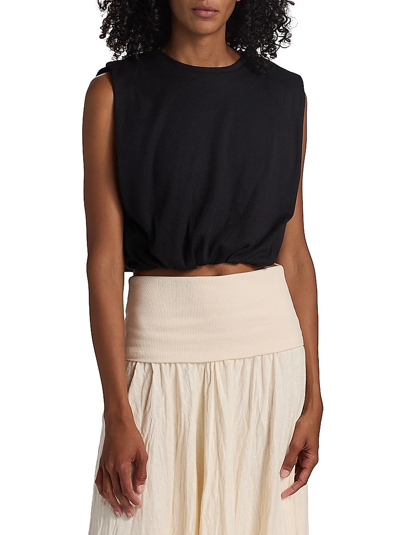 Muraya Gathered Sleeveless T-Shirt