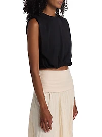 Muraya Gathered Sleeveless T-Shirt