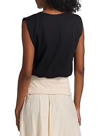 Muraya Gathered Sleeveless T-Shirt