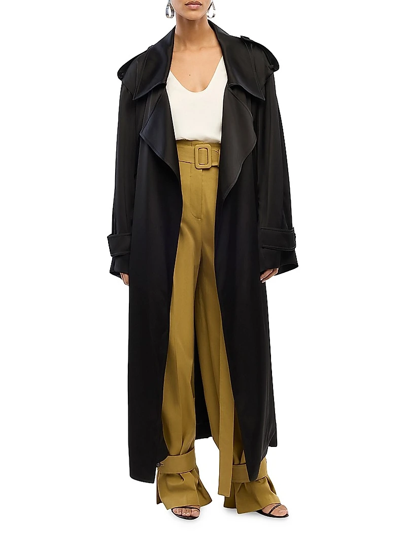 Satin Soft Trench Coat