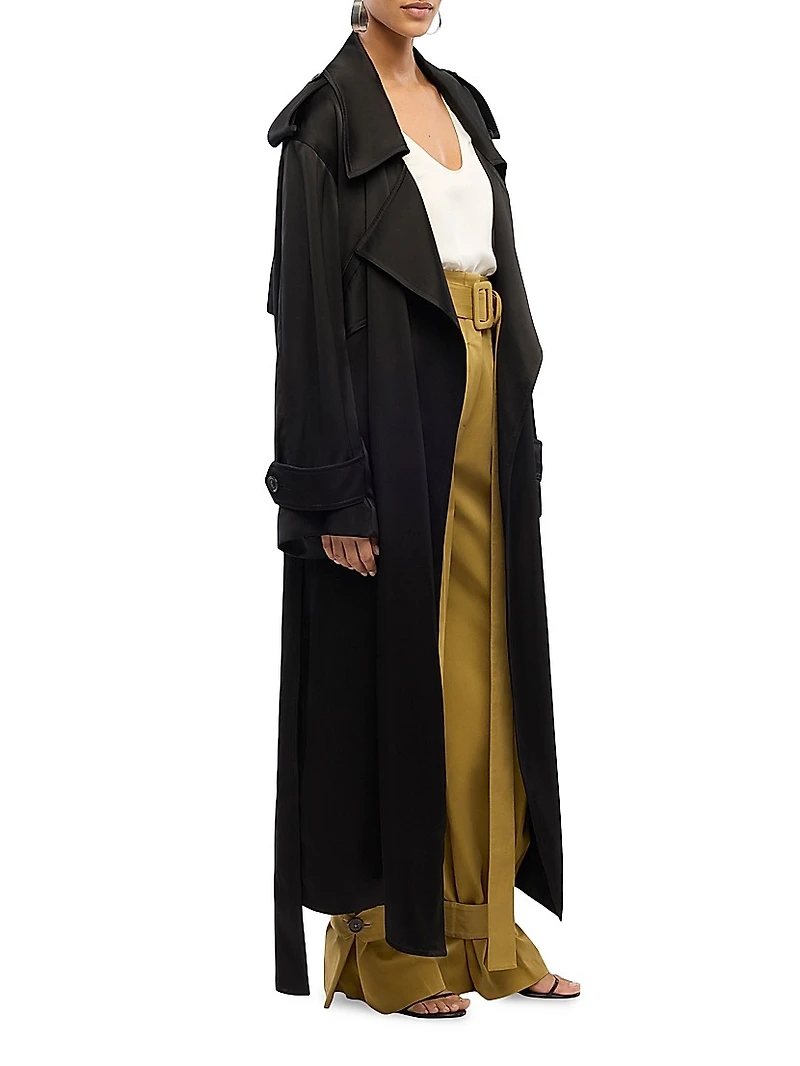 Satin Soft Trench Coat