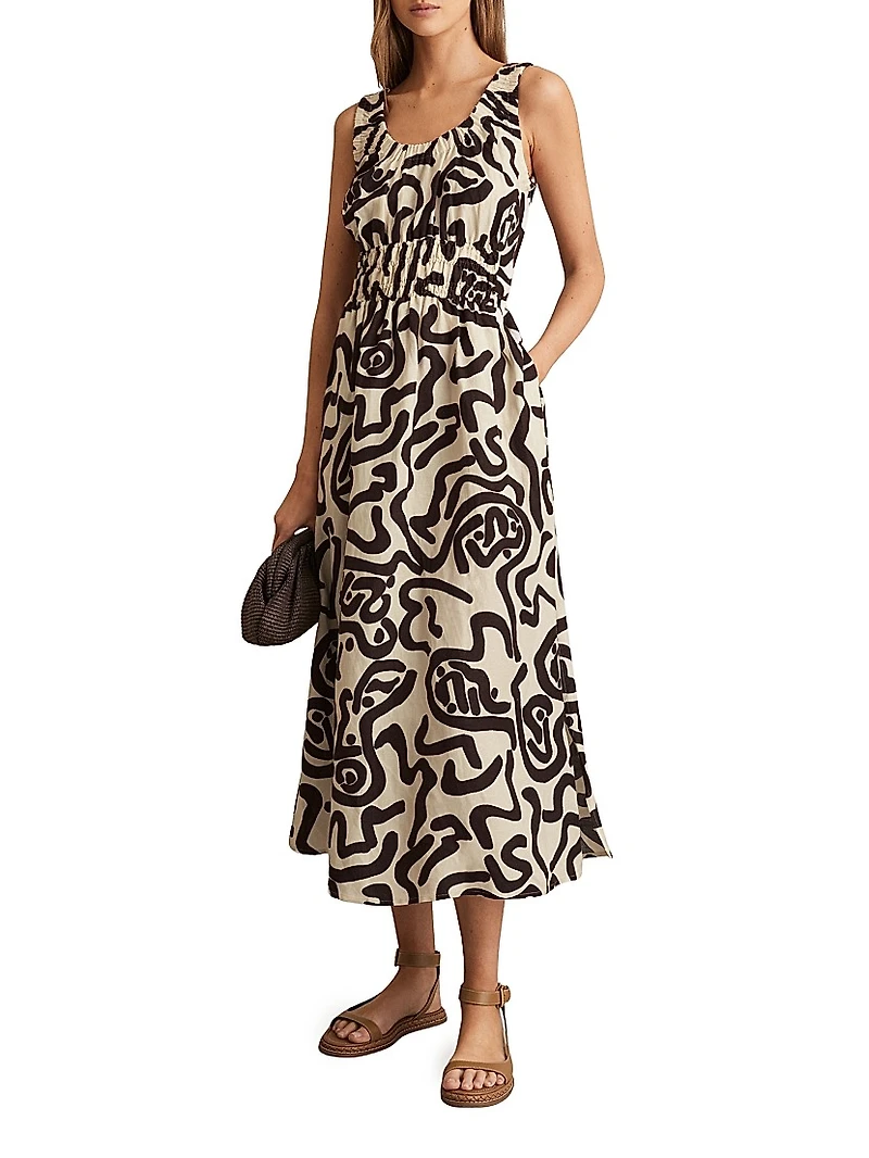 Akari Printed Midi-Dress