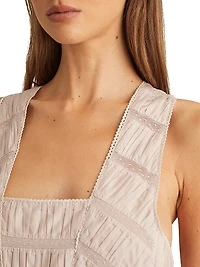 Felicity Shirred Ruffle-Hem Minidress