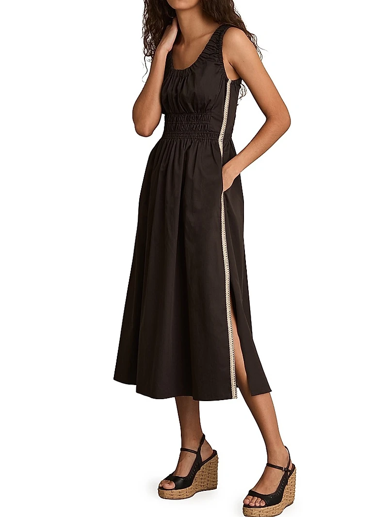 Anouk Cotton Smocked Midi-Dress