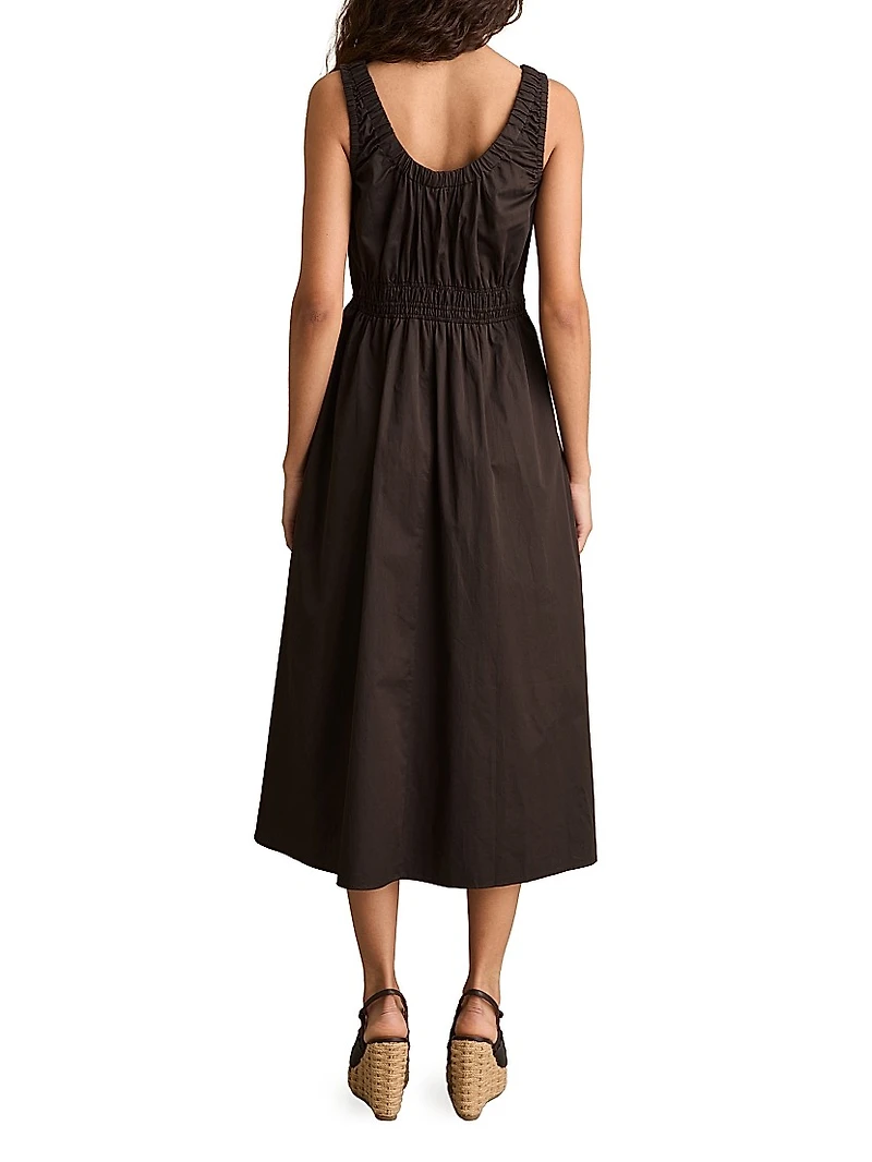 Anouk Cotton Smocked Midi-Dress